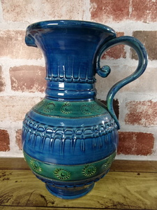 ●イタリア製　花瓶　陶器製　フラワーベース　K4233けお