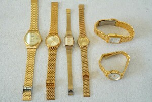 F859 ゴールドカラー 腕時計 メンズ レディース アクセサリー クォーツ 大量 セット まとめて おまとめ まとめ売り 不動品