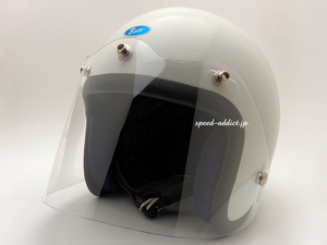 BOB HEATH VISORS FLAT SHIELD クリア/ボブヒースバイザー透明フラットシールドカスタムコンペシールドジェットヘルメット用防風防塵保護