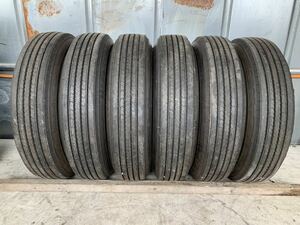 引取り可能！225/80R17.5 DUNLOP SP330k 23年製 8~9mm トラックタイヤ６本セット