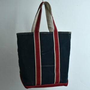 雰囲気◎ 希少！ トールサイズ！ 80s L.L.Bean デラックス BOAT AND TOTE キャンバス ギザタグ トートバッグ ビンテージ ネイビー レッド