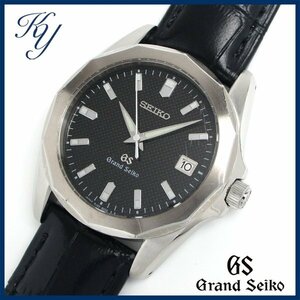 1円～ 3ヶ月保証付き 本物 人気 Grand Seiko グランドセイコー 8J56-8000 革ベルト ブラック メンズ 時計
