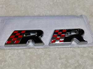 ★ R 旗 黒 3D エンブレム ★検） HONDA タイプR 無限 modulo GR TRD STI NISMO RALLIART DC2 EK9 FD2 FK8 R32 R33 S15 AE86 BRZ JDM USDM