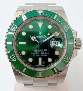 【24年3月研磨済】 ROLEX　サブマリーナーデイト　116610LV グリーンサブ　2014年ギャラ　ハルク　店舗受取可