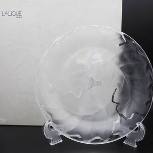 【元箱あり】 ラリック LALIQUE シェーヌ Chene プレート 22.5cm クリスタル フロストガラス フロステッド 木の葉 樫の葉 レリーフ #1