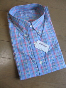 ■【新品】O.HENRY/オーヘンリー 綿100% チェック柄 ボタンダウンシャツ サイズ 3/ (L) ブルーxピンク系