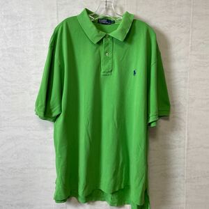 ポロシャツ ポロバイラルフローレン 半袖ポロシャツ Polo RalphLauren ワンポイントロゴ 古着 グリーン サイズ2XL