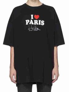 正規新品 20SS VETEMENTS ヴェトモン I LOVE PARIS パリ オーバーサイズ Tシャツ 黒 XS