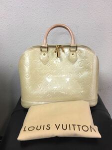 LOUIS VUITTON ● ヴェルニ アルマPM ハンドバッグ　クリーム系 M91445 ブロンコライユ 手提げ ルイヴィトン モノグラム 