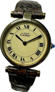 1円〜Y Cartier カルティエ マストヴァンドーム ヴェルメイユ ローマンダイヤル レディース クォーツ アンティーク ジャンク 時計 72234868