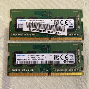 SAMSUNG DDR4 19200 1RX16 PC4 2400T 4GBX2枚セット(8GB)⑩