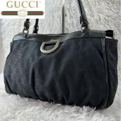 希少品✨GUCCI グッチ キャンバス ブラック GG柄 総柄 アビー レザー