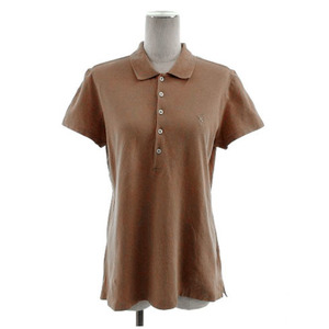 ラルフローレン RALPH LAUREN ポロシャツ 半袖 ポニー刺繍 ブラウン 茶 M レディース