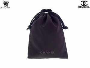 【Used 展示品】 シャネル CHANEL ノベルティ 巾着ポーチ 巾着袋 ドローストリングバッグ 小袋 ポリエステル 黒 ブラック BEAUTE