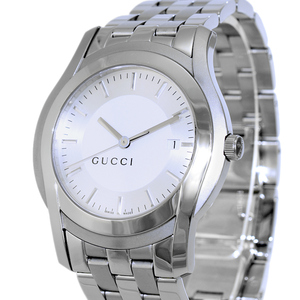 グッチ Gクラス メンズ 腕時計 5500XL クォーツ ステンレススチール シルバーカラー ホワイト文字盤 GUCCI