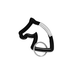 【新品・未使用】カラビナ 馬型 可愛い キーホルダー フック アルミ 多機能カラビナ カラビナフック キーリング付き ブラック
