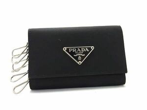 1円 ■美品■ PRADA プラダ テスートナイロン 6連 キーケース 鍵入れ メンズ レディース ブラック系 AX6470