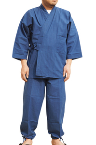 【ひめか】作務衣 日本製 武州正藍染作務衣 さむえ 綿100％ Ｌ