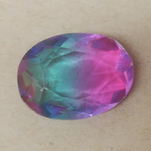 [9.92 ct] バイカラー 合成トルマリン オーバルカット ルース 宝石 ジュエリー