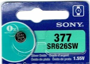 特価！！ SONY 377 (1個) SR626SW 日本製 腕時計用無酸化銀ボタン電池 海外向けパッケージ