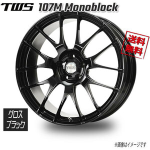 TWS 107M モノブロック グロスブラック 18インチ 5H100 7.5J+50 4本 73 業販4本購入で送料無料