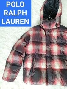 ポロラルフローレン　チェック柄ダウンジャケット　ポニー　ビッグポニー　デニム POLO RALPH LAUREN SPORT RRL RLX