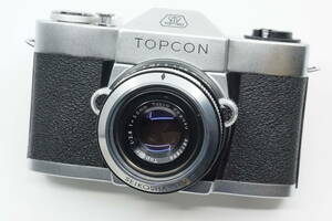 ジャンク TOPCON PR II トプコン PR2 Topcor 50mm F2.8 トプコール 5cm 革製カメラケース＆レンズキャップ付き