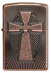Zippo Armor Antique Copper With Deep Carved Cross新品未使用品