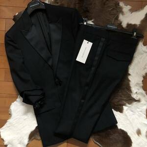 新品 Kris Van Assche(クリス ヴァン アッシュ) 2B スモーキング テーラードジャケットスーツ/パンツセット黒44 Dior HOMME(ディオールオム