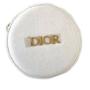 【CU】DIOR　ディオール ヴァニティバッグ　コスメポーチ　ミラー付き　ホワイト丸型　鏡　化粧　ビューティ　dior-pouch-2023【新品