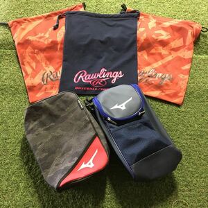 RR350-E14 Rawlings EAC12F12A EAC13S01 グラブ袋 MIZUNO 1FJY241872 1FJKB41696 シューズケース スポーツ 5点 未使用 展示品 アクセサリ