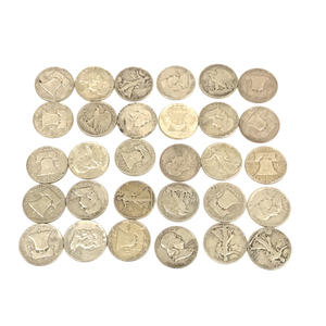 アメリカ リバティコイン ハーフダラー 50セント 1937 1943 1952 1958 1959 等 銀貨 硬貨 総重量約372g QT035-31