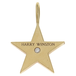 HARRY WINSTON ハリーウィンストン スターチャーム 1PAVEダイヤ ネックレストップ ペンダント K18YG ゴールド