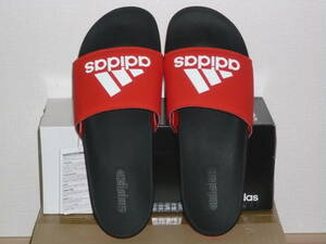 5★★★★即決！新品 adidas/アディダス アディレッタ CF Logo/ ADILETTE CF Logo 赤/白 US12/30.5cm 定形外郵便可