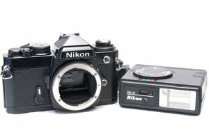 Nikon ニコン 人気の高級一眼レフカメラ FE（黒）ボディ +（純正SB-10付）希少な作動品　