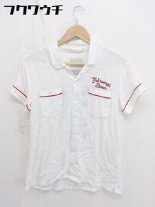 ◇ X-girl エックスガール 刺繍 半袖 シャツ サイズ1 ホワイト レディース