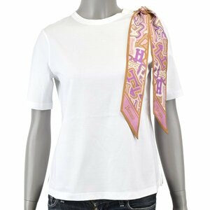 新品【38サイズ】HERNO ヘルノ BUBBLE スカーフ SUPERFINE COTTON STRETCH Tシャツ/ホワイト/JG000185D 52003 1000