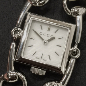 グッチ シェル文字盤 クォーツ 腕時計 116.5 レディース 社外ベルト ファッション小物 未稼働品 保存箱付き GUCCI