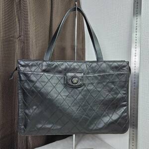 《1円スタート》CHANEL　シャネル　シールあり　０番台　ココマーク　ハンドバッグ　レザー　ブラック　C5113