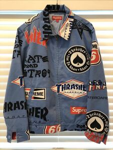 中古 15SS Supreme Thrasher Work Jacket S シュプリーム スラッシャー ワークジャケット JKT SMALL コーチジャケット ライトブルー