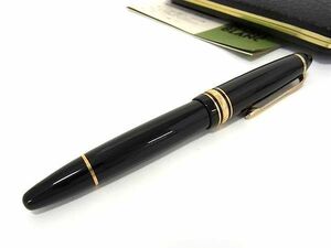 1円 ■美品■ MONT BLANC モンブラン マイスターシュテュック ペン先14K 585 14金 万年筆 筆記用具 ステーショナリー ブラック系 FA4342