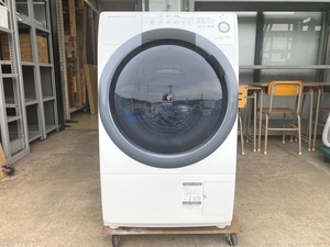 シャープ　ドラム式洗濯乾燥機　ES-S7C-WL　2018年製　コンパクトドラム　左開き　洗濯7kg　乾燥3.5kg　時短　効率　生産性