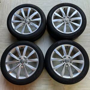 超美品 激安中古タイヤホイールSET VW GOLF7 純正 PIRELLI 225/45R17 17インチ [ 225/45-17 225/45ZR17 TSI GTI ゴルフ GOLF GOLF-7 ]