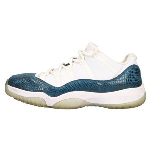 ナイキ AIR JORDAN11 RETRO LOW SNAKESKIN エアジョーダン11 スネークスキン ローカットスニーカー ホワイト/ブルー US9/27cm CD6846-102