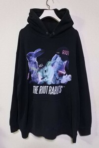 MILKBOY THE RIOT RABBITS Hoodie size XL ミルクボーイ ウサギ スウェット パーカー ブラック