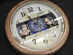 美品 Disney Time FW561A SEIKO ディズニー ミッキー＆フレンズ 掛け時計 電波時計 丸時計 からくり時計 稼働品 電池付属