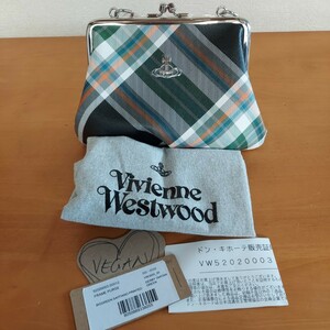未使用 ヴィヴィアンウエストウッド Vivienne Westwood バッグ がま口 52020003 オーブ チェック チェーンショルダー ショルダーバッグ