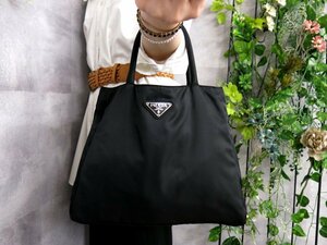 ●超美品●PRADA プラダ●三角ロゴプレート●ポコノ ナイロン●ハンド バッグ●黒●SV金具●イタリア製●腕掛け●B5 書類 かばん●Js46651