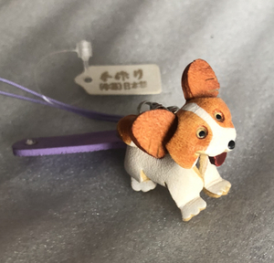 日本製 犬 モチーフ 本革 手作り キーホルダー チャーム アクセサリー ハンドメイド DOG パピヨン 工芸品 職人 好きに も