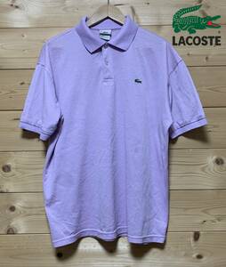 Made in Franceh★入手困難品★美中古・ LACOSTE（ラコステ）★ポロシャツ（鹿の子）Light PPL サイズ6　JPサイズXL　